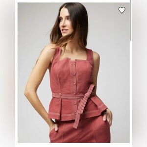 WHBM Topstitch Twill Top